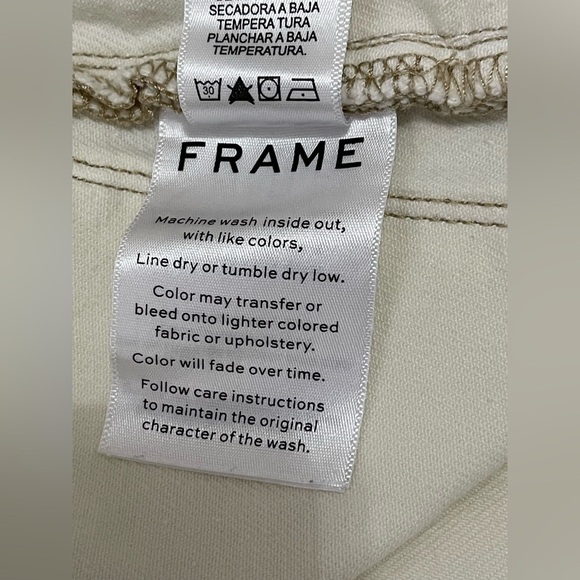FRAME Carpenter Color Crop Flare Jeans Off White Size 26 - Picture 6 of 14